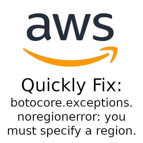 Quickly fix botocore.exceptions.noregionerror: you must specify a region. cover image