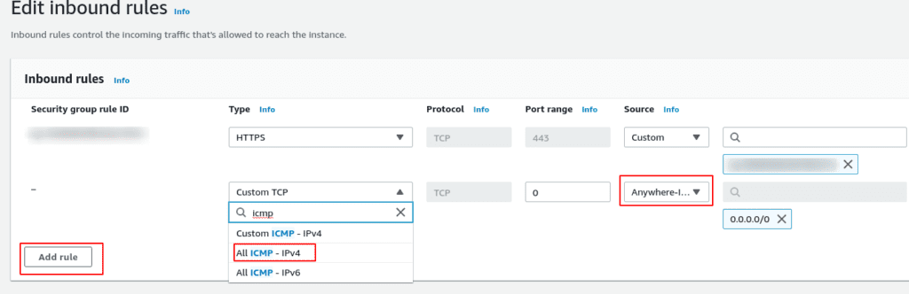 Cannot ping AWS EC2 instance fix by adding ICMP to SG