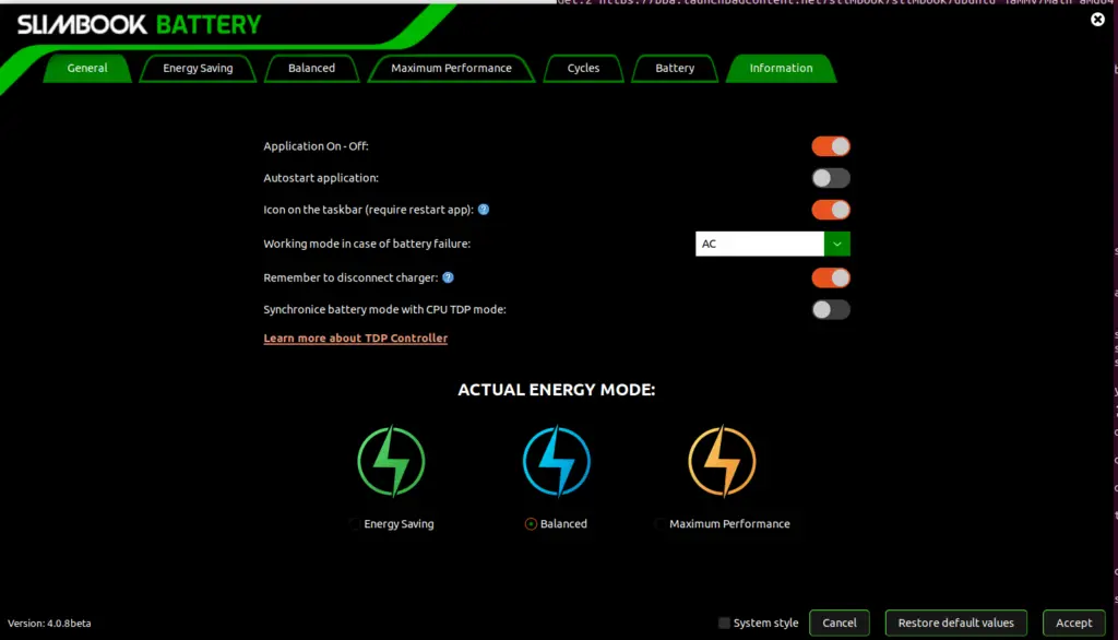 Save Ubuntu Battery life with Slimbook Battery